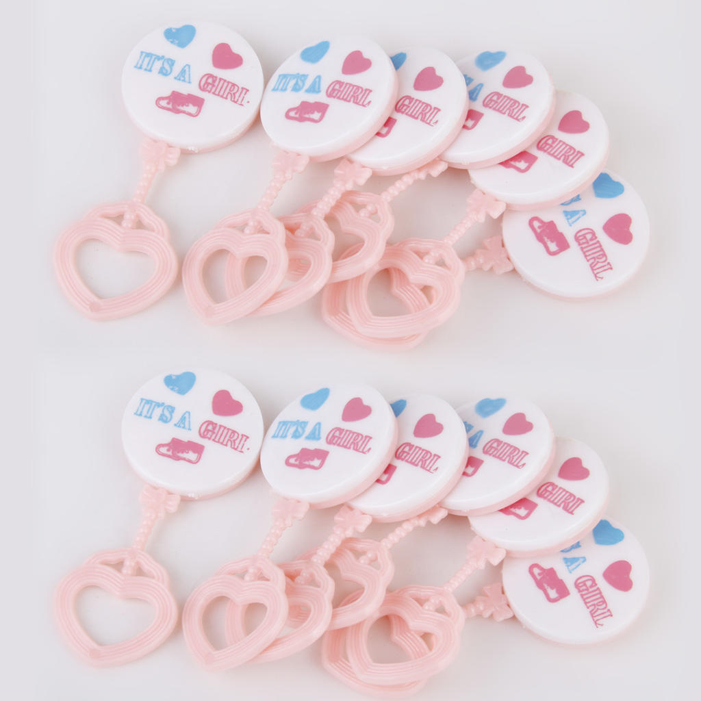 Buy Phenovo Baby Shower Rattles IT'S A GIRL Party Decor 12pcs Pink at ...