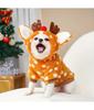 Adorable Reindeer Pet Costume with Hat for Medium Breed Soft Warm Fleece-Lined Winter Christmas Outfit Xmas Gift for Cat/dog