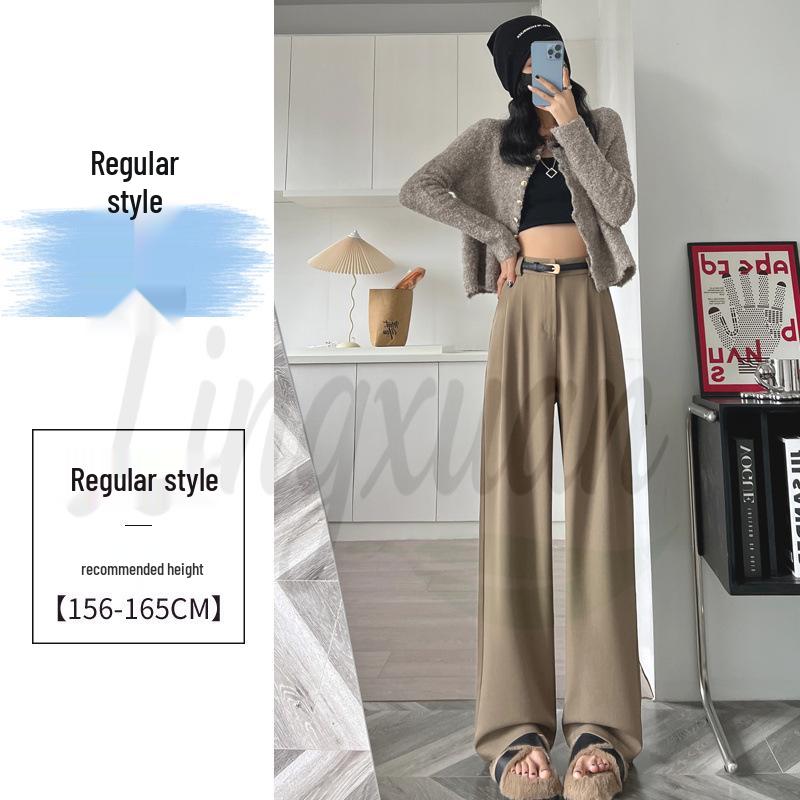 Spring 2026 Women's High Waist Wide Leg Straight Suit Pants