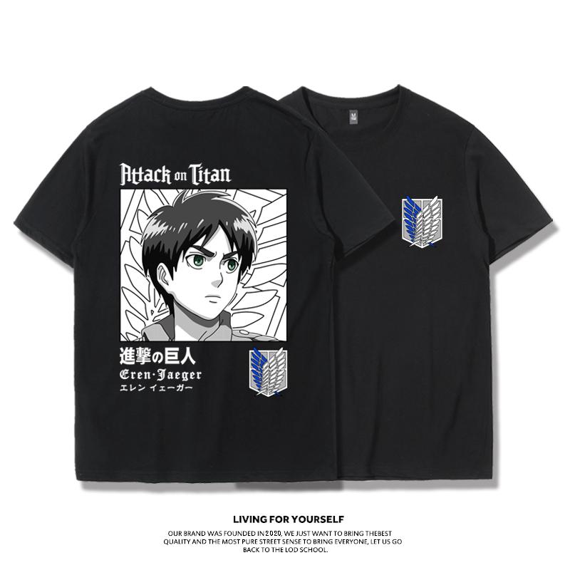 Attack Giant T-shirt Wings of Freedom Alan Mikasa Livel Soldier Anime 100% Cotton Short Sleeve Men's Fashion