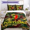Set Biancheria da Letto Stampata Calcio Portogallo 3 Pezzi Set Copriletto Traspirante Accogliente come Regalo per la Casa Nuova o per le Feste