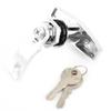 Rear Fixing T Handle Lock Tool Box Garage Door Lock with Keys for Trailer Caravan Canopy(Silver