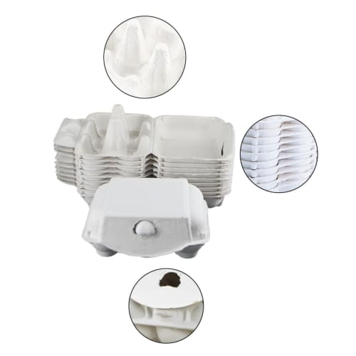 SLMYCAO Paper Egg Cases, Egg Racks, Egg Containers, 6-Piece Egg Trays, Egg Holders, Storage Boxes with Lids, 20-Pack (White)