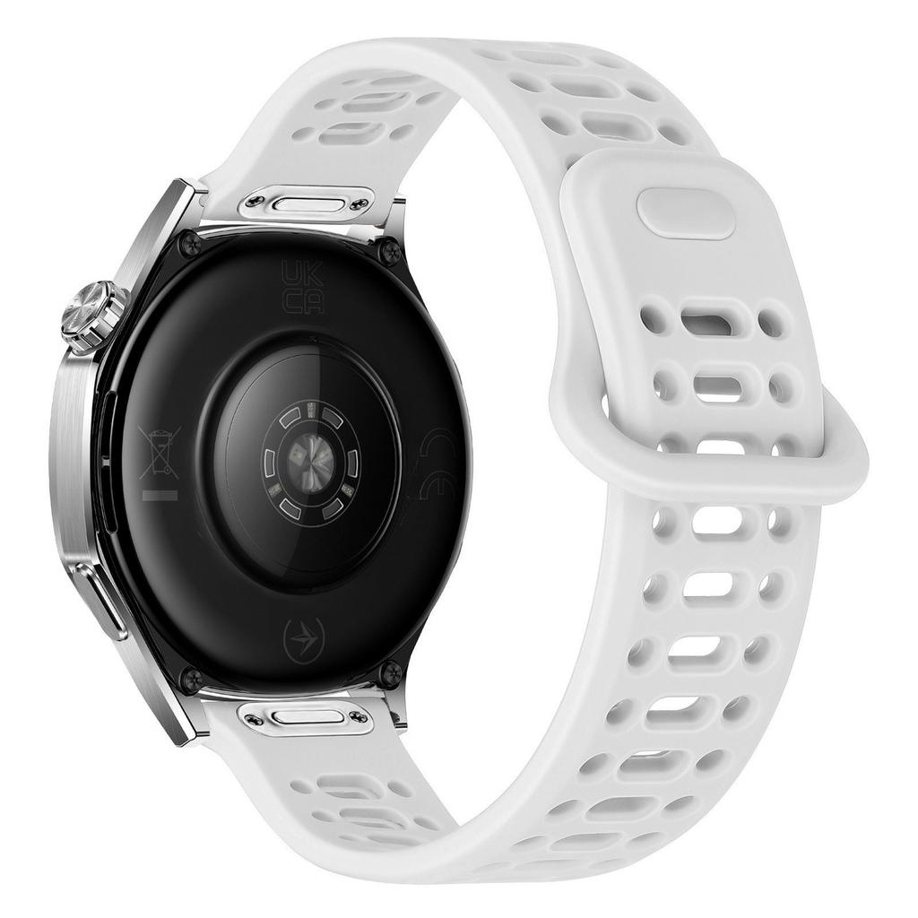 For Samsung Galaxy Watch7 44mm / 40mm Silicone Watch Band 20mm Quick Release Button Hollow Reverse Buckle Wrist Strap