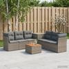 Sofa Set 8 Pieces Gray and Dark Gray Poly Rattan and Steel