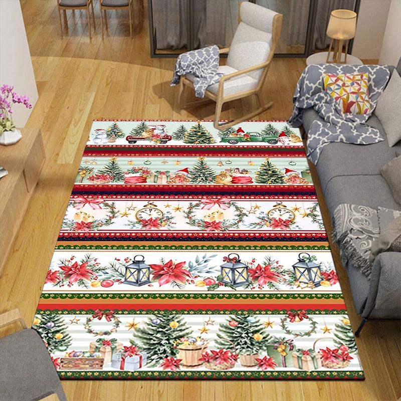 1Pc Santa Claus Reindeer Rug Office Carpet Indoor Outdoor Doormat Nonslip Soft And Comfortable Living Room Christmas Halloween Gift D91817
