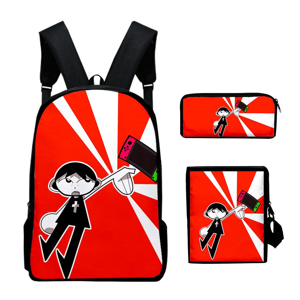Classic Subway Midnight Game 3D Print 3pcs/Set pupil School Bags Laptop Daypack Backpack Inclined shoulder bag Pencil Case