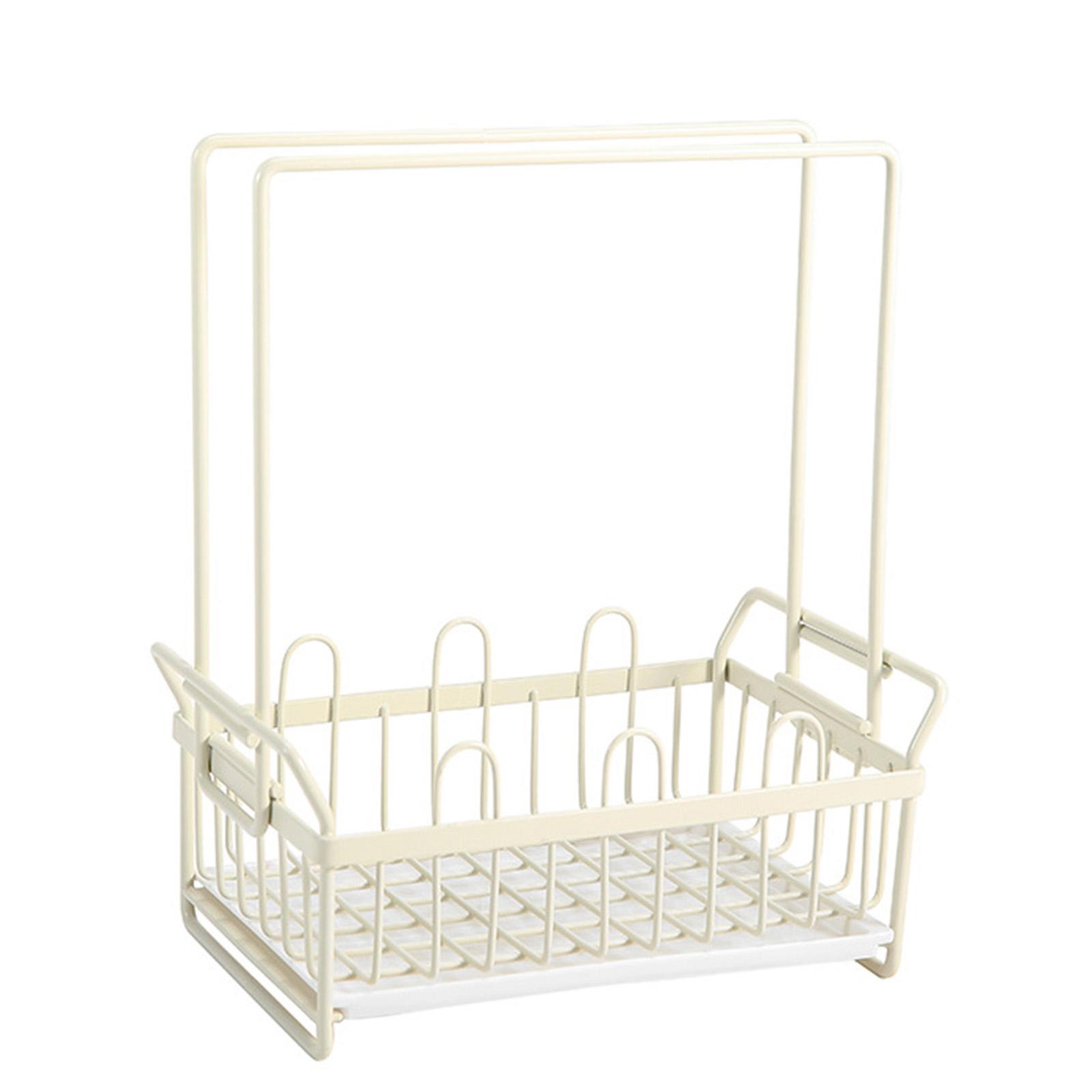 

Sponge Rag Rack Dishcloth Drying Rack Sink Faucet Detergent Sponge Holder Organizer for Kitchen Countertop Cream Color кремовый