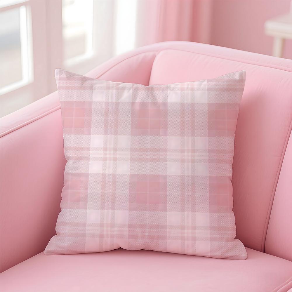 

Розово-фиолетовый клетчатый дизайн Наволочка для подушки Ультрамягкая, приятная для кожи ткань Облакоподобный комфорт Скрытая молния 30X30cm