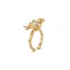 Rhinestone Magpie Bird Ring Sweet Bird Decorative Ring Personality Bird Opening Ring  Daily
