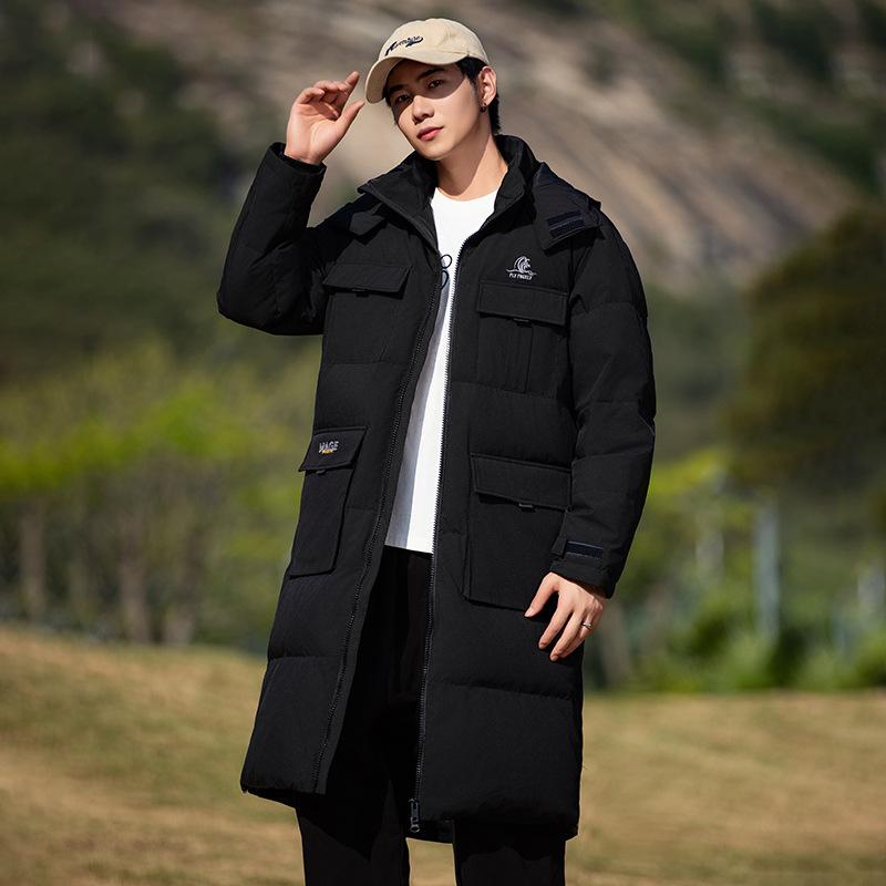 

Зимняя новая куртка-пуховик мужская средняя и длинная куртка с капюшоном Tooling 3XL чёрный