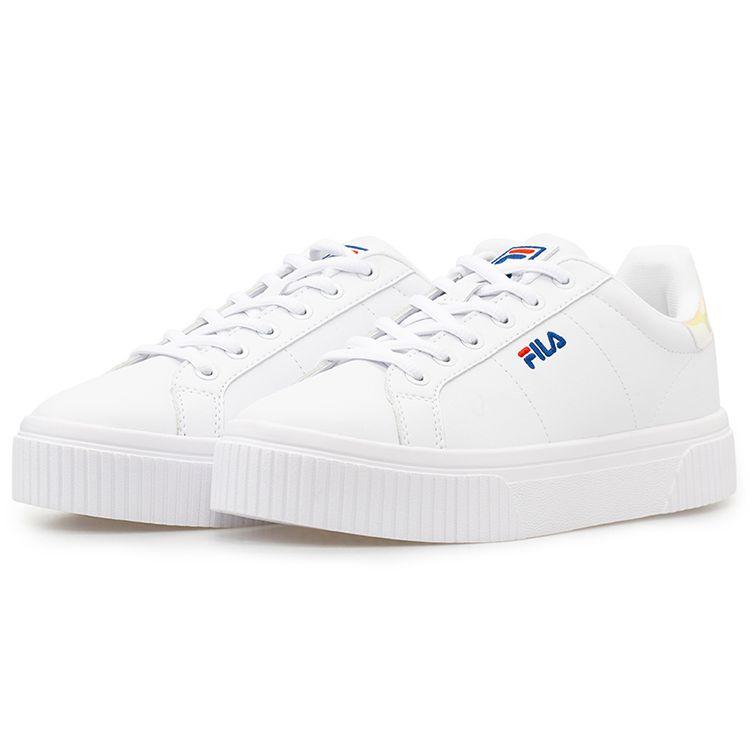 FILA Court Deluxe Stoff Synthetikleder Vielseitig Street Skate Niedrige Sneaker Damen Sneaker Weiß T12W034304FWT