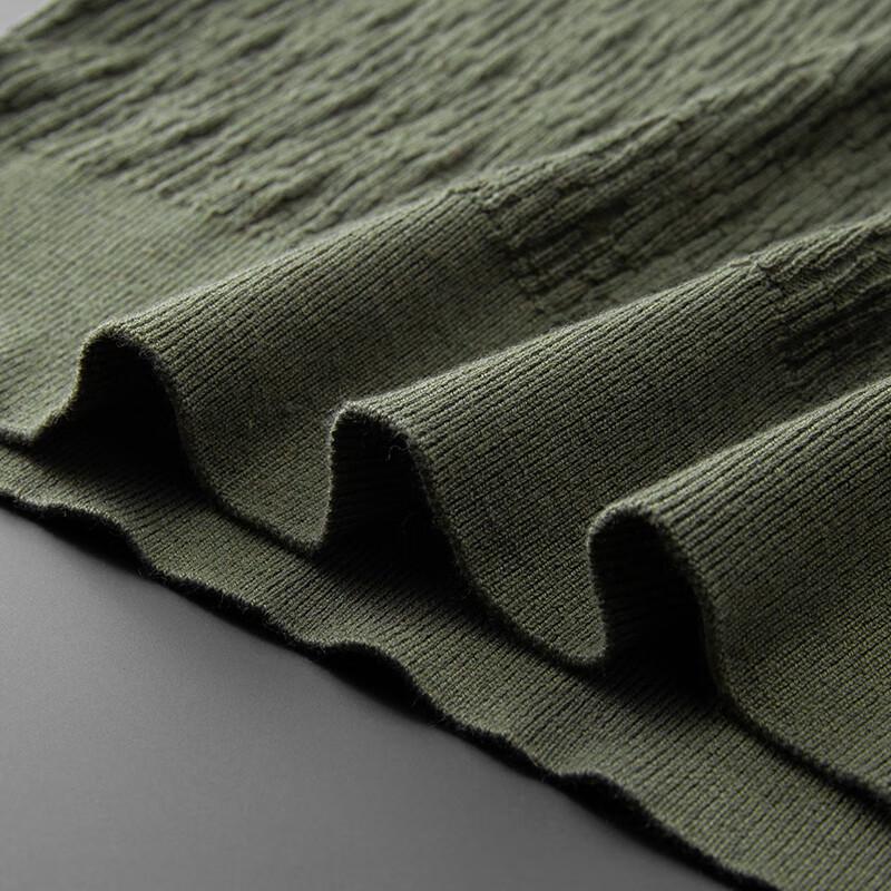 Men's Plus Size Pleated Short Sleeve Knit Sweater