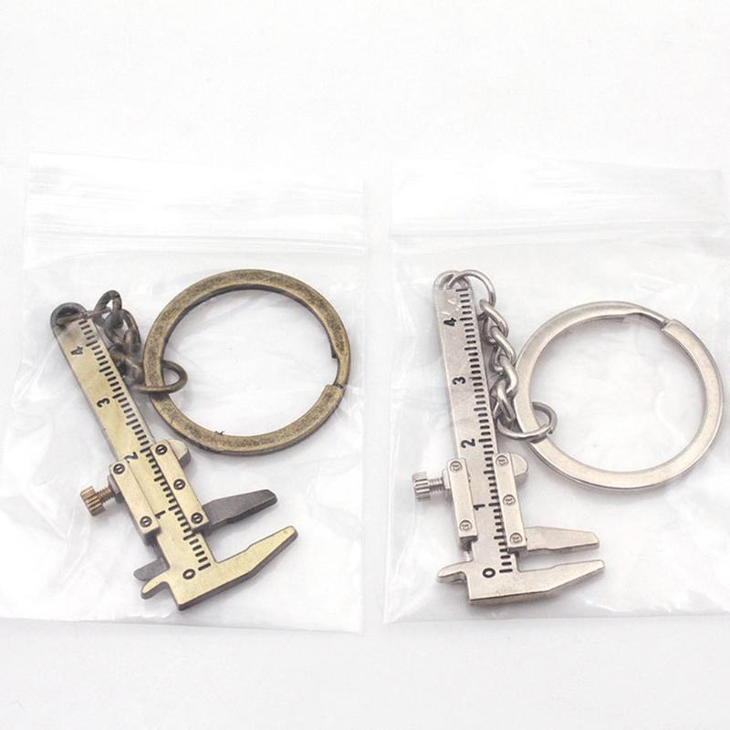 Fashion Mini Vernier Caliper Keychain 0-40mm Portable Measuring Gauging Tools Car for Key Chain Ring Ruler Caliper