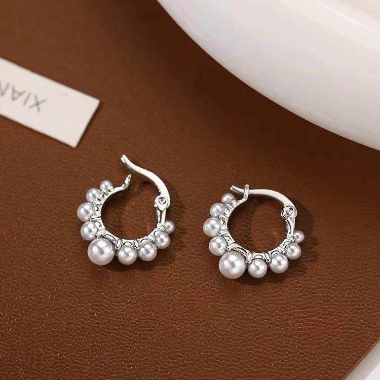 925 Sterling Silver Pearl Stud Earrings, Elegant 2024 Hot-Selling Women's Jewelry