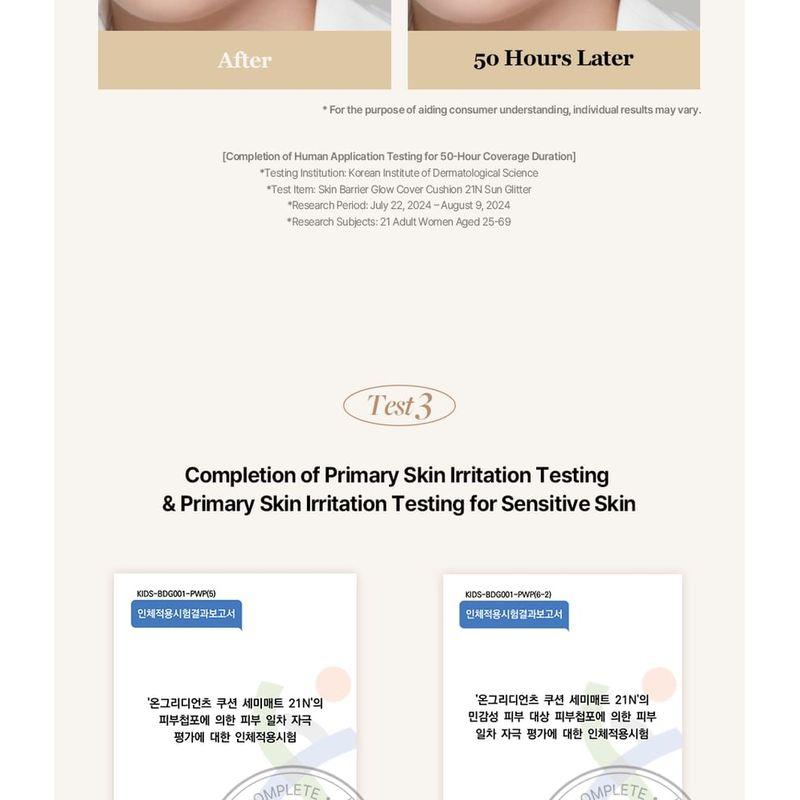 Ongredients Skin Barrier Glow Cover Cushion - 10 Colors