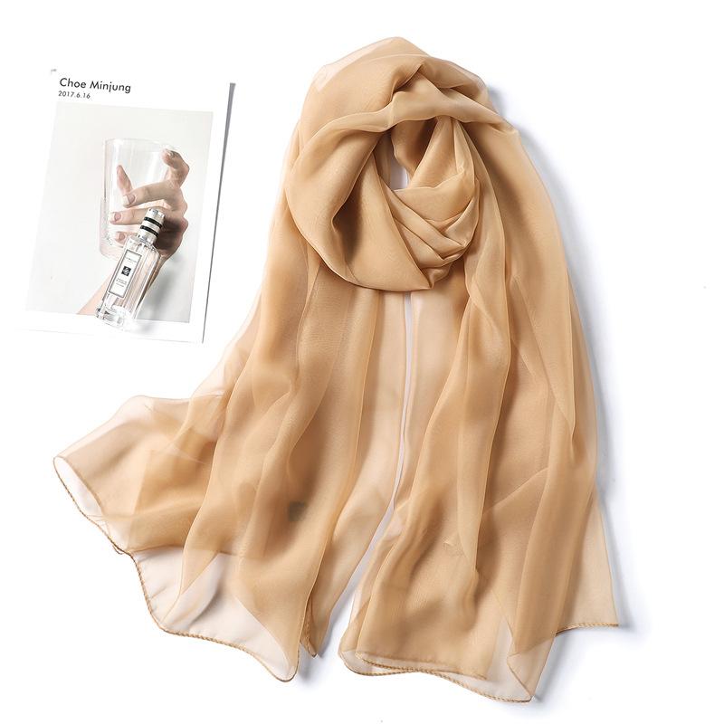 Women Fashion Scarf Plain Solid Silk Linen Shawls Scarves Spring Summer Lady Bandanas Pashmina Foulard Hijab 180*100Cm Wrap