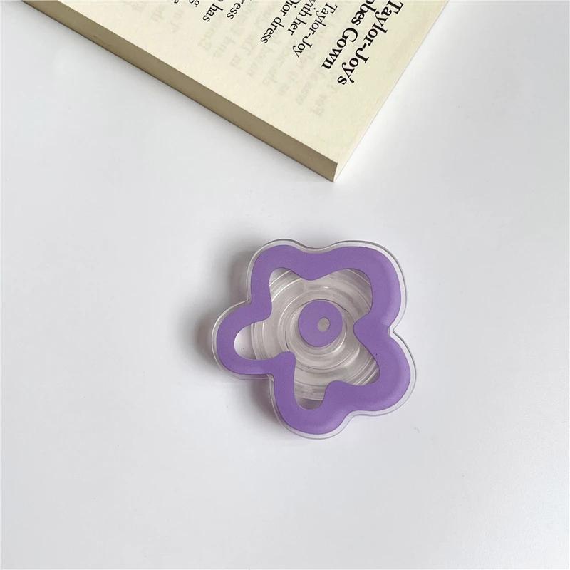 Transparent Solid Color Flower Glossy Foldable poSocket Pocket Phone Holder for Smartphone Grip Finger Ring Stand socket