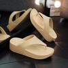 Women's Beach Wedge Heel Flip-Flops: Soft Sole, Waterproof, Non-Slip, Thick Sole, Summer Thong Sandals