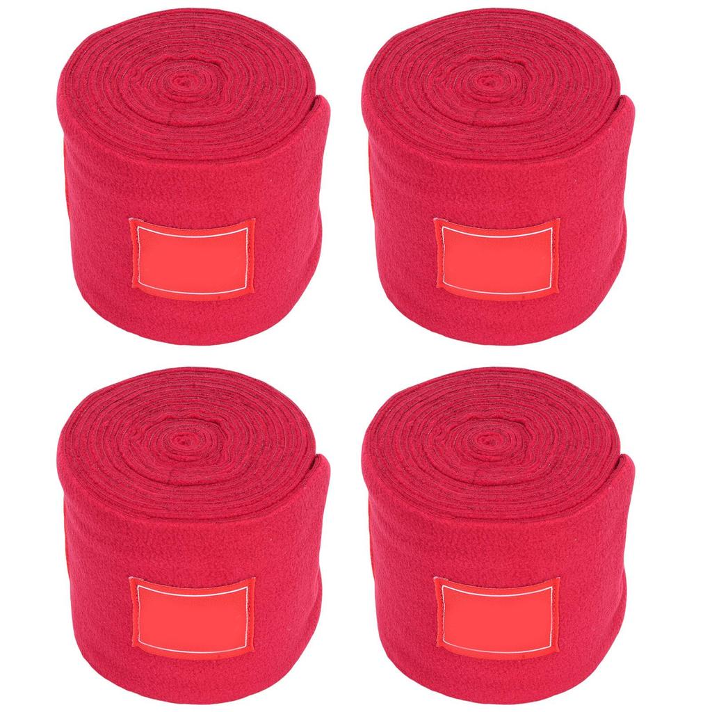Horse Polo Leg Wraps Set of 4 Polyester Protective Bandage 10cm Width Thicken Lengthen Red