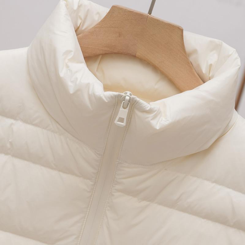 Down jacket vest light and warm autumn new versatile stand-up collar short black and white white duck down new