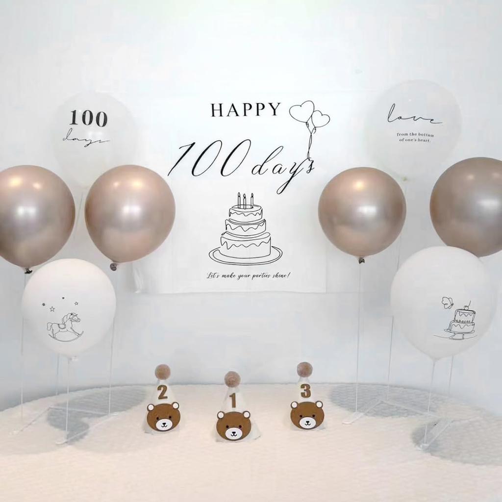 Set di decorazioni per il 100° anniversario, set da 9 pezzi, happy100days, decorazione con palloncino per il 100° anniversario (B)