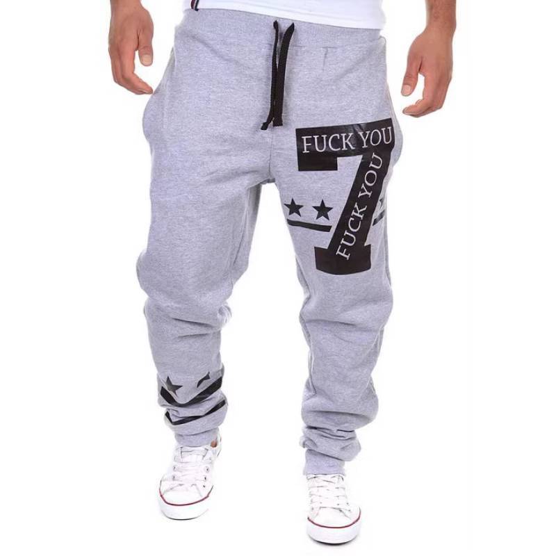Casual Pants Men Cotton Blend With 7 Digit Print For Summer Youth Comfort