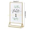 Clear Acrylic Sign Holder with Gold Borders Price Plate Double Sided Menu Holders Picture Frame for Wedding Table Number