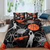 Three-Piece Black 3D Ball Sports Theme Bedding Microfiber