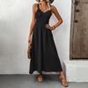 Europe And The United StatesTextured Skirt SummerSleeveless Slip Casual Pleated Dress