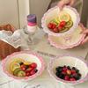 Original Cute Ceramic Tableware Salad Bowl Household Breakfast Bowl Fruit Plate Bow Yogurt Bowl Soup Bowl Noodle Bowl