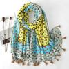 90*180CM New Fashion Printed Soft Linen Cotton Scarf Shawls Abstract Floral Tassel Viscose Scarves Lady High Quality Long Hijab