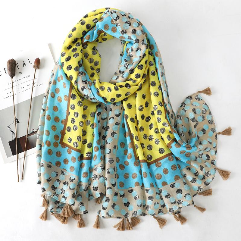 90*180CM New Fashion Printed Soft Linen Cotton Scarf Shawls Abstract Floral Tassel Viscose Scarves Lady High Quality Long Hijab
