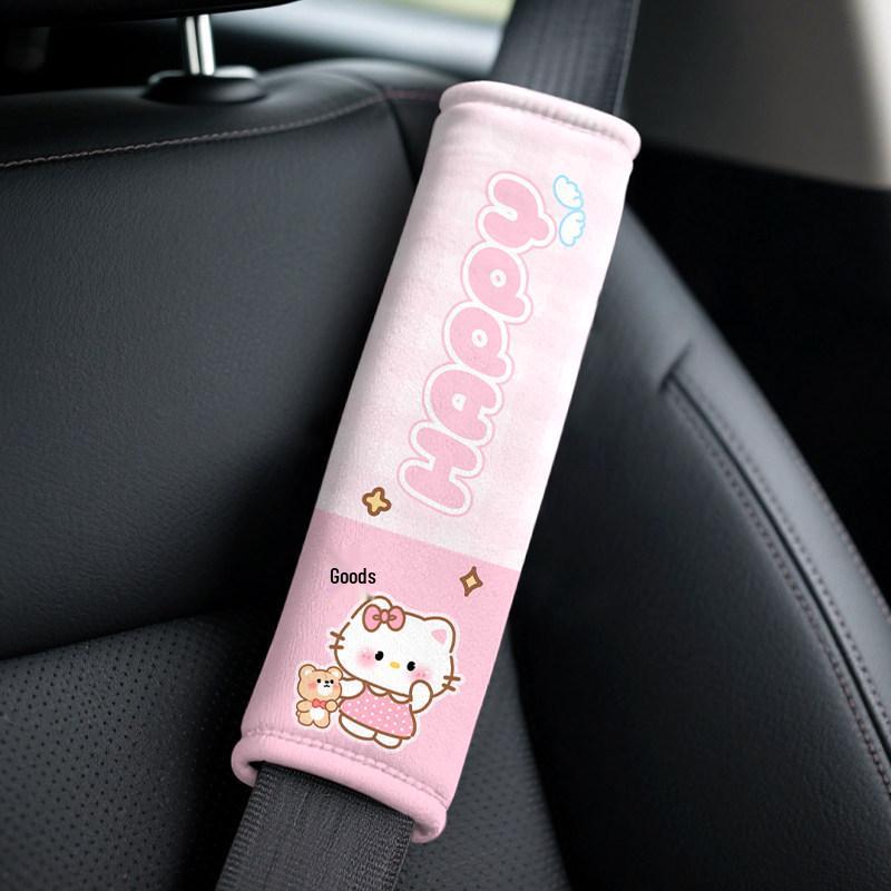 Cute Cartoon Kitty Seat Belt Cover - Anti-Choking Car Interior Protector