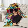 Pop Art Cartoon Mädchen Kuscheldecke – Herz-Sonnenbrille & Graffiti-Design, Trendiges Geschenk für Sofa oder Bett