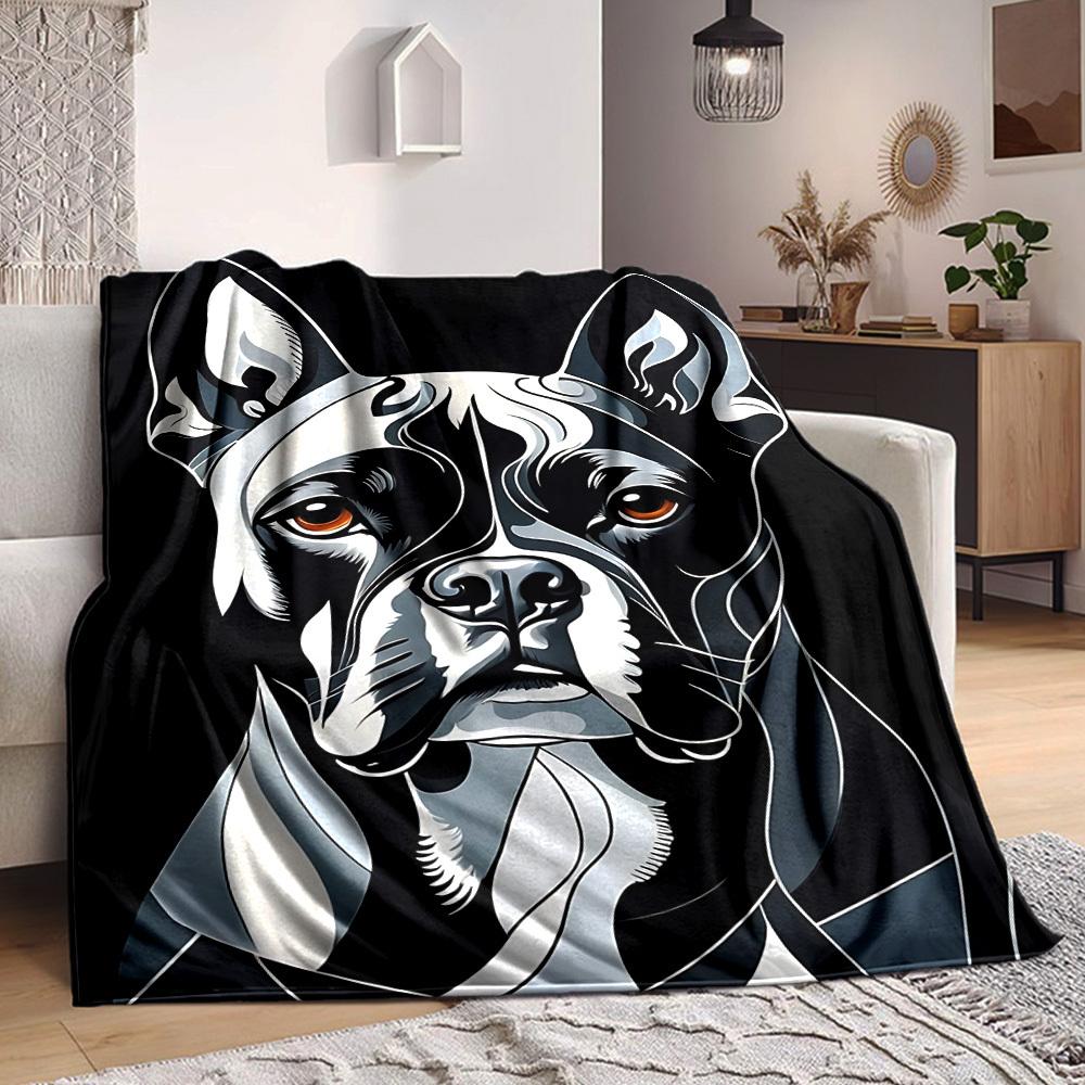 

1PC Boston Terrier Print Blanket, Soft Throw Blanket - Warm & Cozy for Couch, Bed, Office, and Travel yy250912164 75x90cm