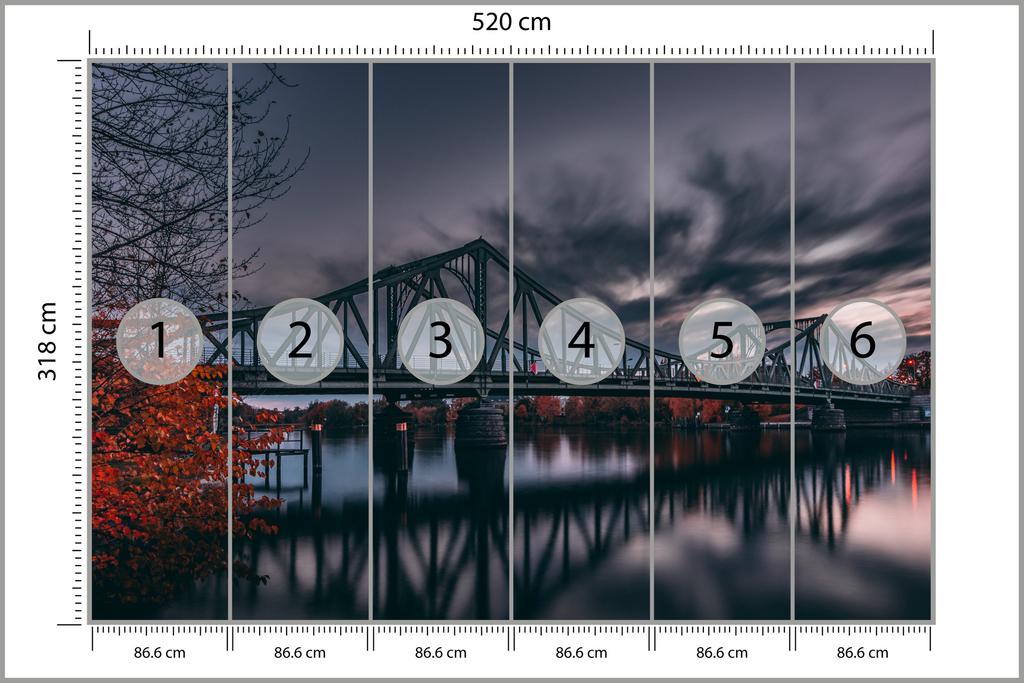 Fototapete Bridge 3D Glattes Vinyl 520x318