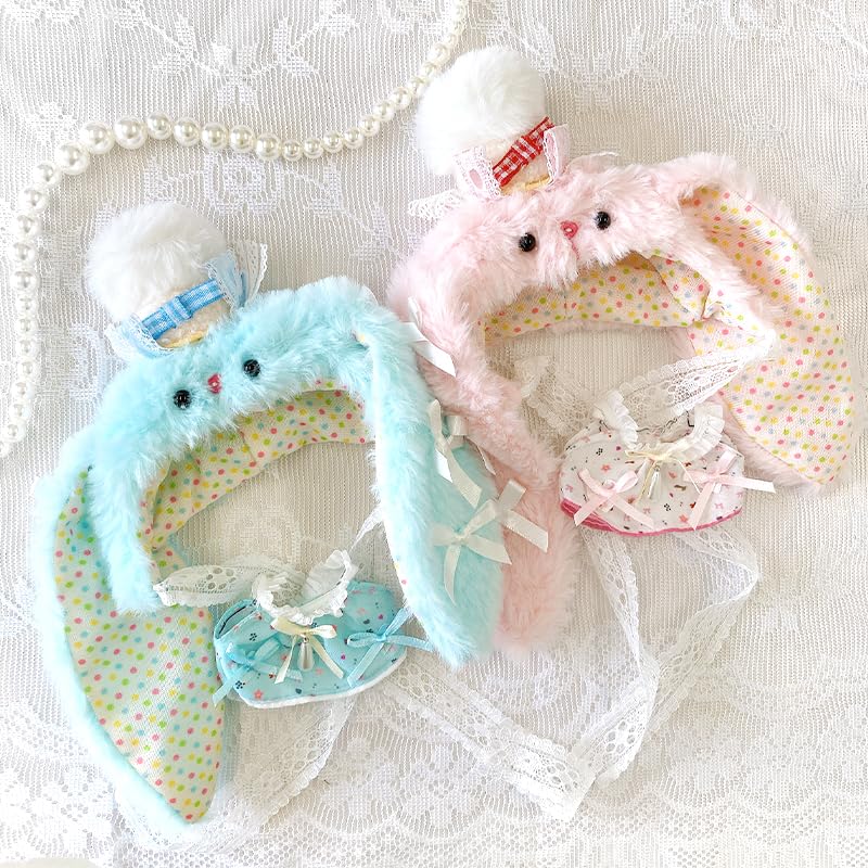 Fluffy Rabbit Kigurumi Cap for Plush Toys (10cm), Pink [Used]