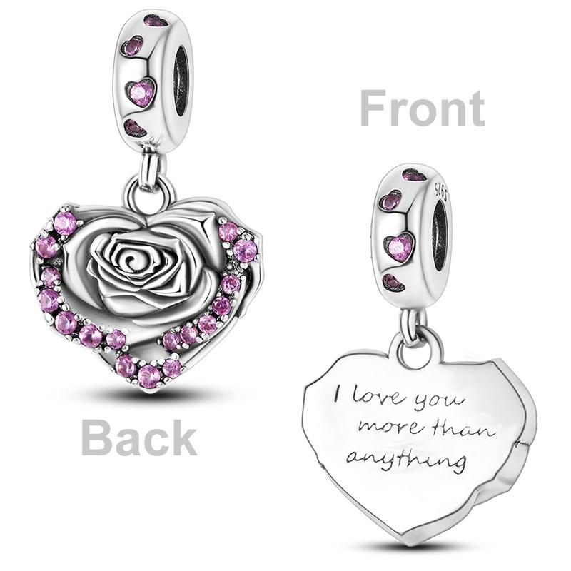 Thanksgiving Day Charms Beads Copper Love Family Flower Charm Dangle Accessories Bracelets Necklace Jewelry Marking
