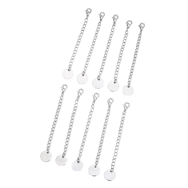 

Pack of 10 Gold Tone Stainless Steel Jewelry Extenders Quick Connect Clasps for Necklace Bracelet Adjustable серебряный