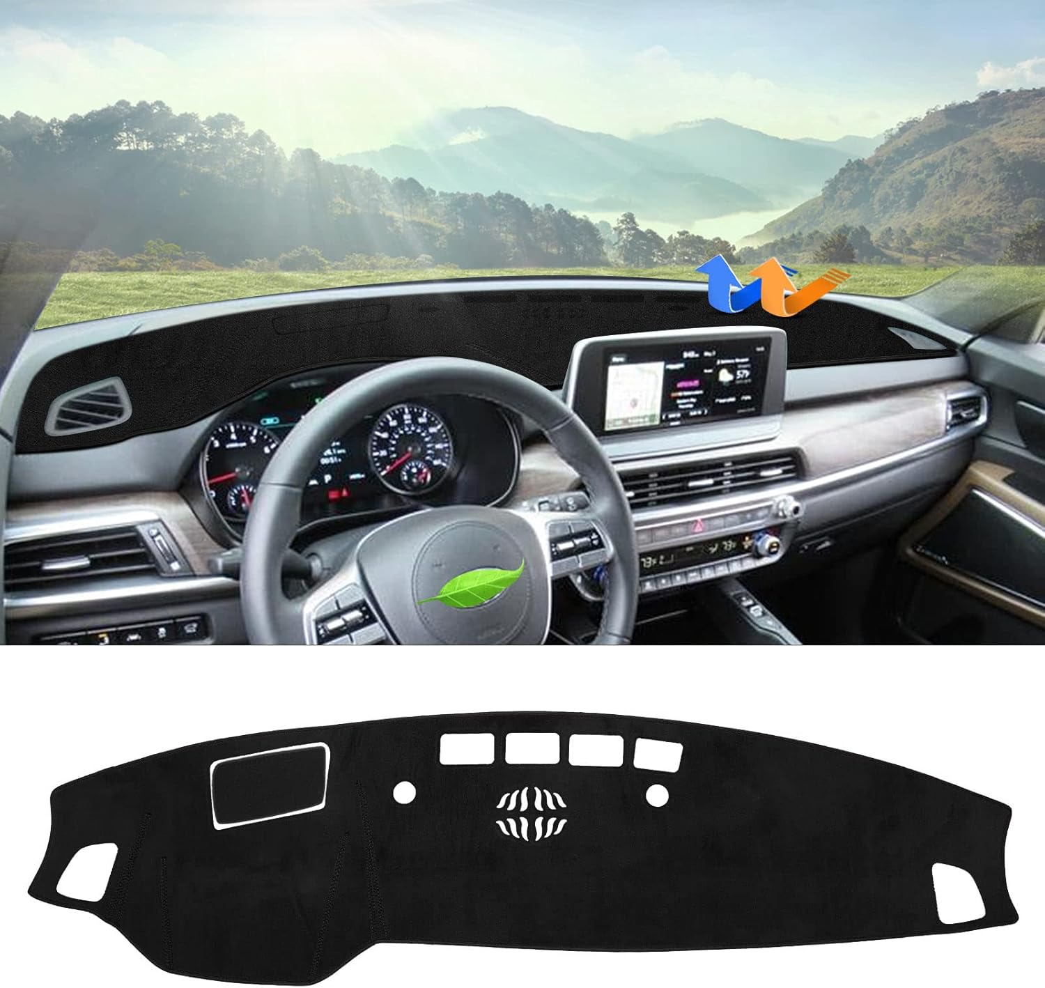 Dashboard Cover Mat for 2020 2026 2026 Kia Telluride Accessories Dash Cover Flannel Dash Mat Sunshade Glare UV Rays Protector