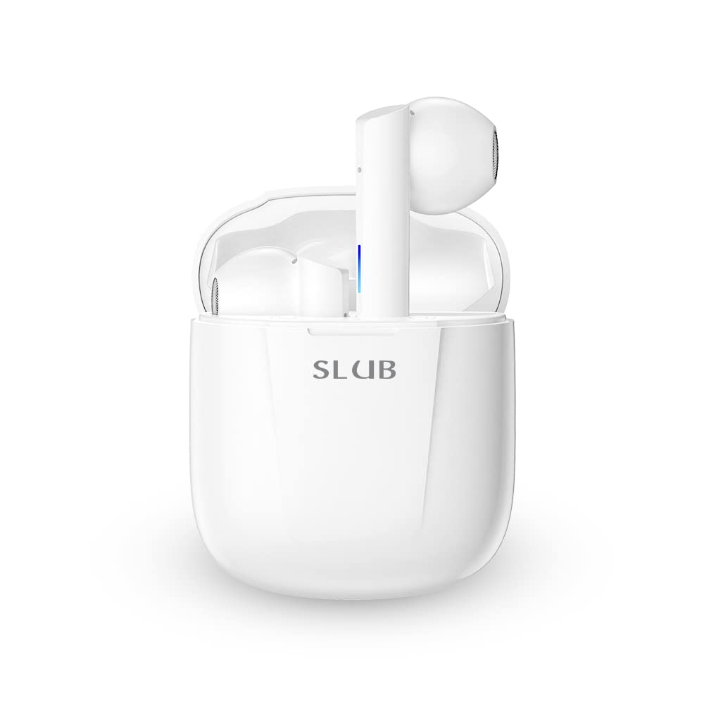 SLuB True Wireless Bluetooth Lightweight and Noise Sound Automatic Single or Binaural Comfortable Touch Charging Case Compatible with iPhone Android