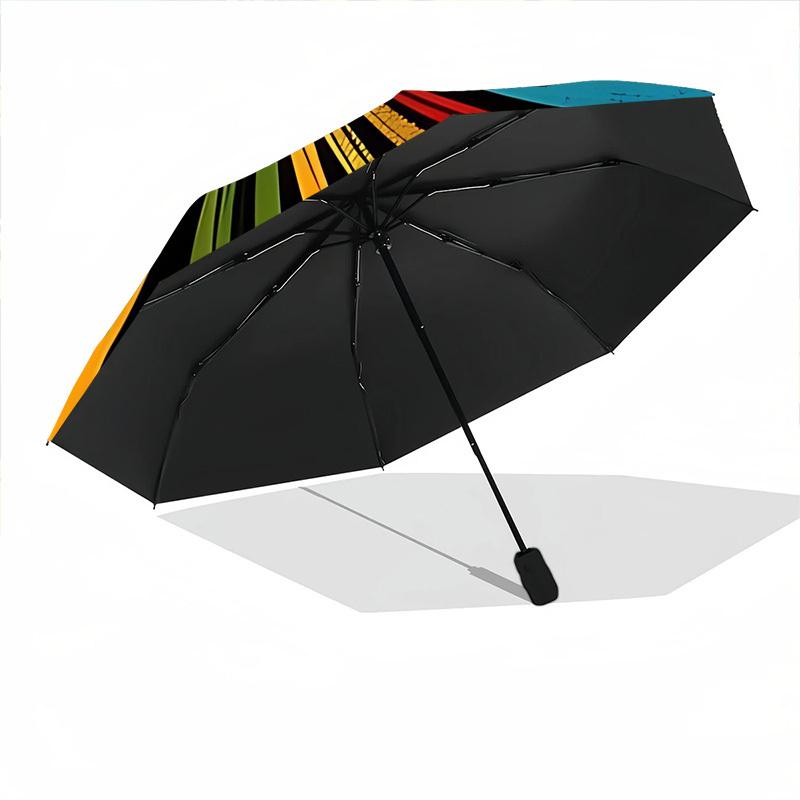 1pc Color Wheel Automatic Folding Umbrella - Design, Durable Iron Frame for Travel, Outdoor, Beach Fashion Accessory a0920017
