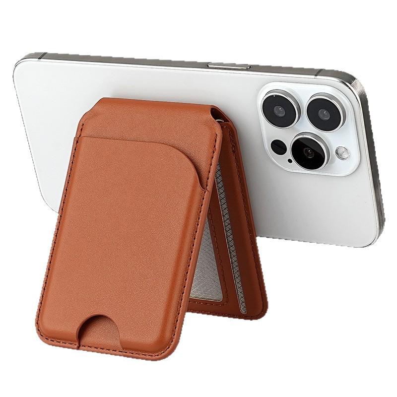 Portacarte Magnetico in Pelle MagSafe per iPhone 12-17, Custodia Flip Universale Multifunzione Apple 16