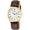 Citizen Q&Q Analog Waterproof Watch Date Day Leather Strap A206-107 Men's White