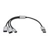 USB 2.0 Power Splitter Cable 1 Male To 2 Female Adapter with USB C for Charging and Data Sync For Laptop Computer