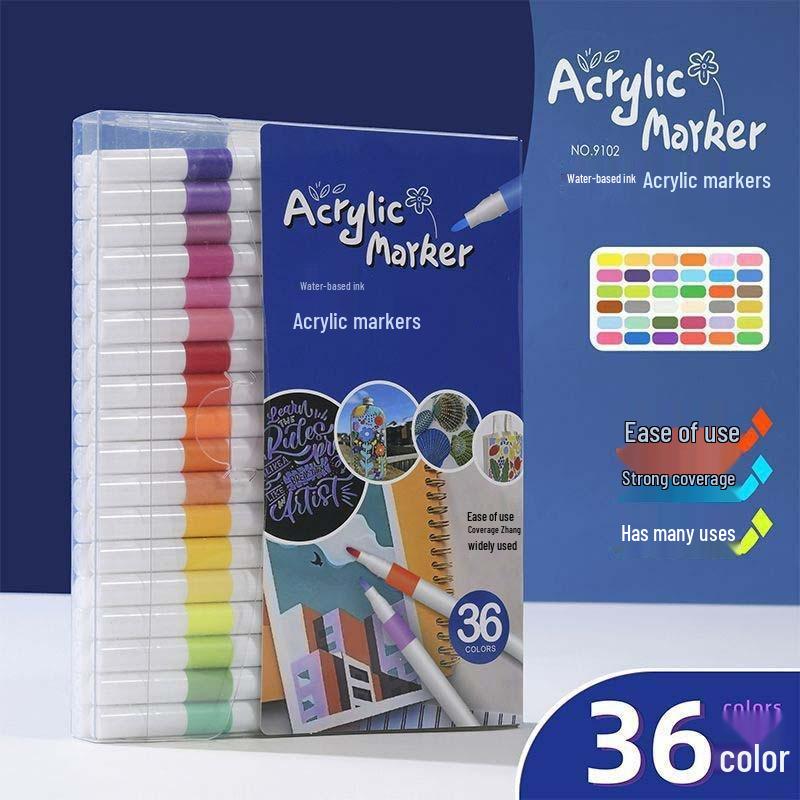 Quick-Dry Black Acrylic Marker: No-Bleed, Layerable, Soft Tip for Kids' Graffiti Art