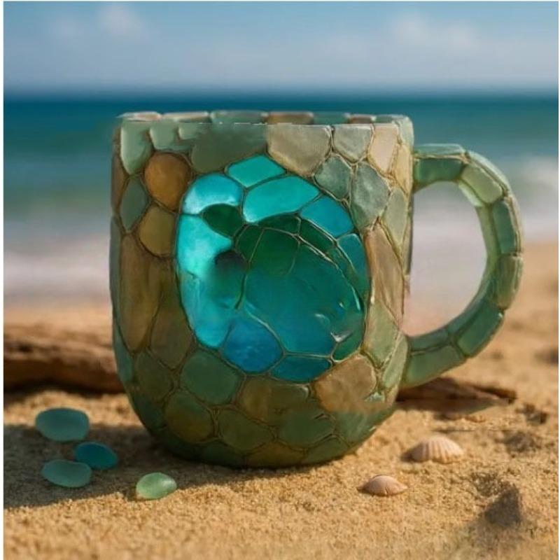 Новый набор для питья ручной работы в океанской тематике, кружка-черепаха в подарок Stone turtle