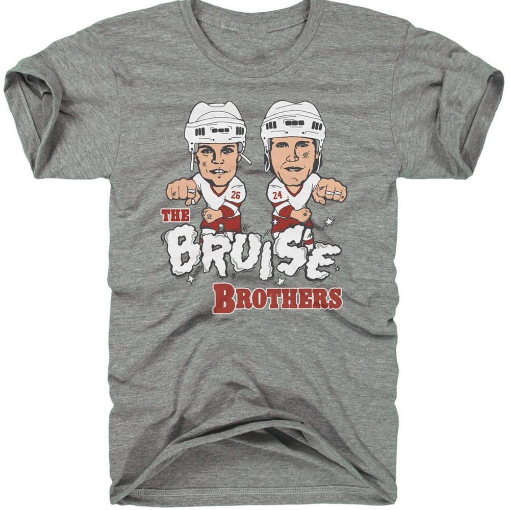 Detroit Red Wing Bruise Brothers Men T-shirt Sport Grey All Sizes JJ3834