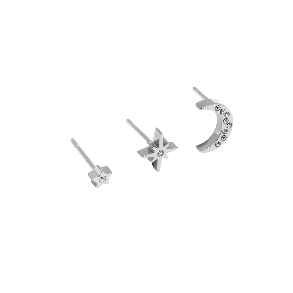 Autorisierter Händler Olivia Burton Himmlischer Nordstern Mond Silber Steckerohrringe Set [OLIVIA BURTON] Damen & (obj24100063)